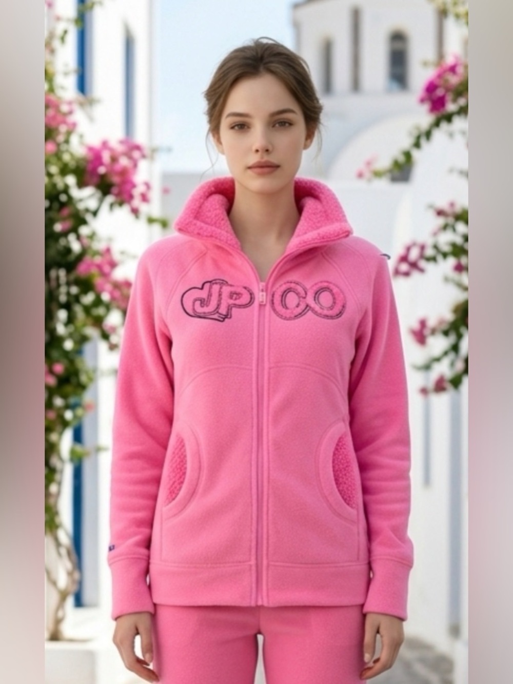 Pink JP Co. Fleece Zip-Up Jacket